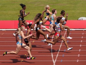 Heat 1 of the Womens 100m Semi-Final